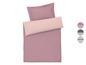 Ein rosafarbenes Bettbezug-Set mit Kissenbezug.