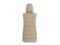 Lange Damenweste mit Kapuze in Beige, Rückansicht