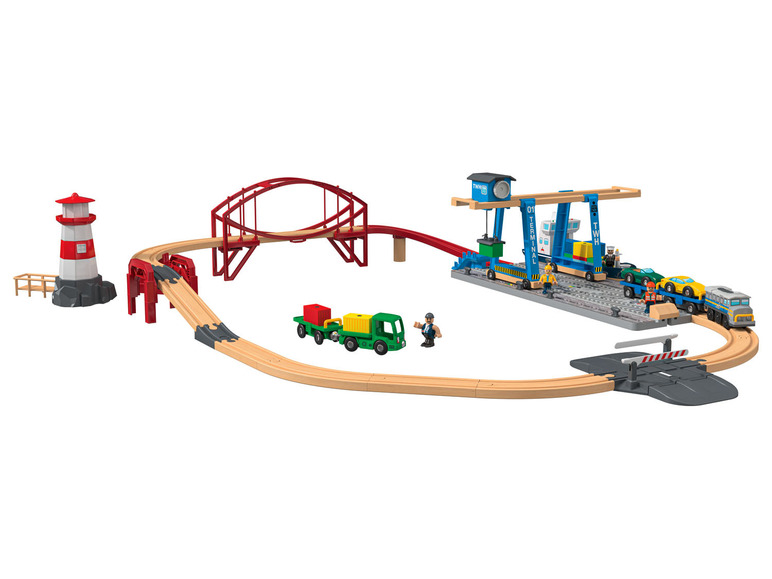 Gehe zu Vollbildansicht: Playtive Containerhafen Eisenbahn-Set, aus Echtholz - Bild 6
