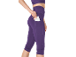 Frau in lila Sportleggings mit Seitentasche für ein Telefon.
