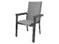 Grauer Outdoor-Stuhl mit Armlehnen und Textilgewebe