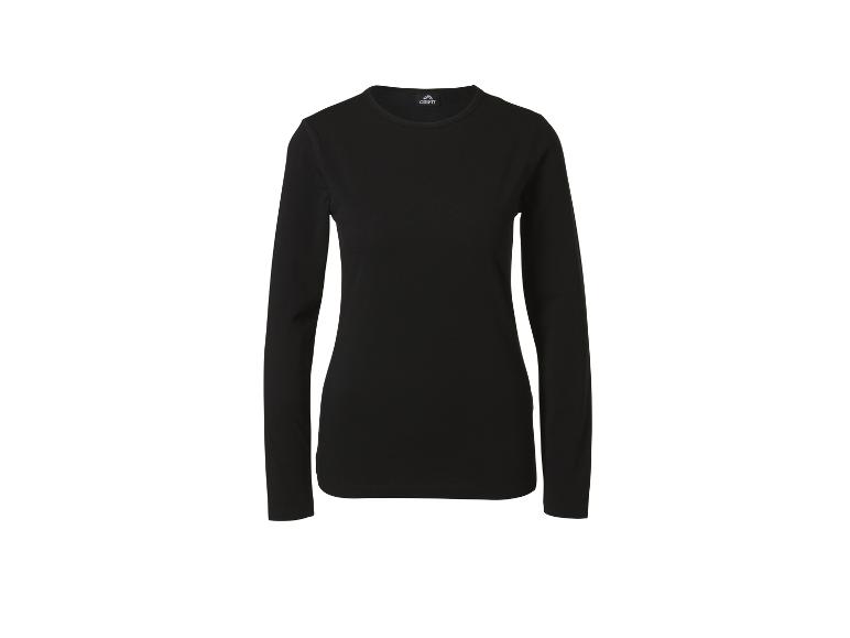 Schwarzes Langarm-T-Shirt für Damen