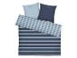 Tom Tailor blau gestreifte Bettwäsche mit zwei Kissenbezügen.