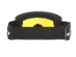 Skibrille mit gelbem Glas und schwarzem Band