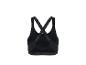 Schwarzer Sport-BH mit überkreuzten Trägern und Logo-Detail am Bund.