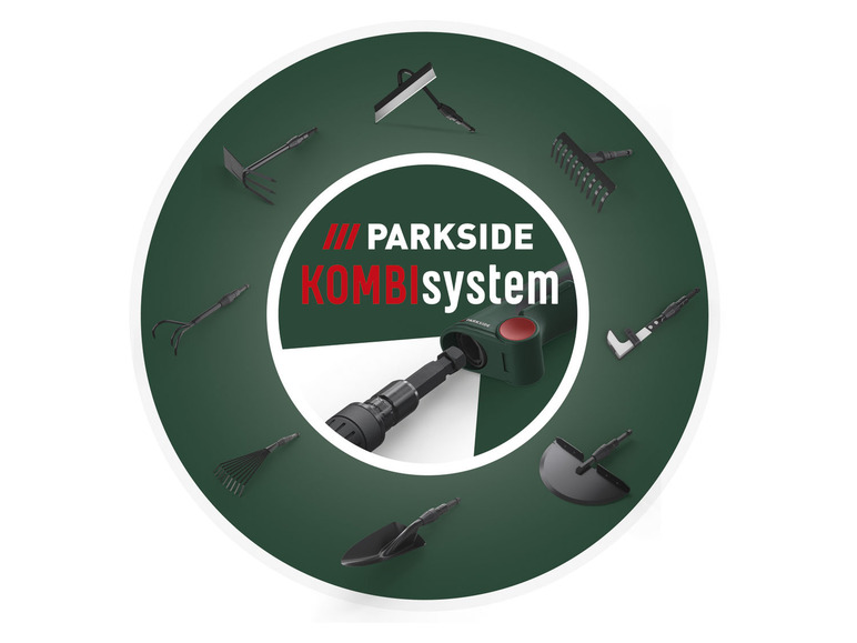 inkl. Klingenschutz Kombisystem Rasenvertikutierer, PARKSIDE®