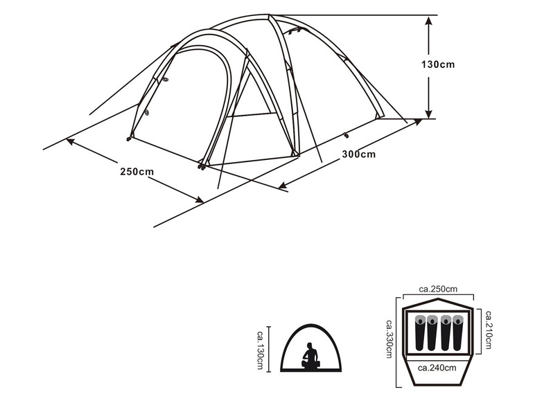 Gehe zu Vollbildansicht: ROCKTRAIL® Campingzelt, verdunkelt, für 4 Personen, mit Doppeldach - Bild 3