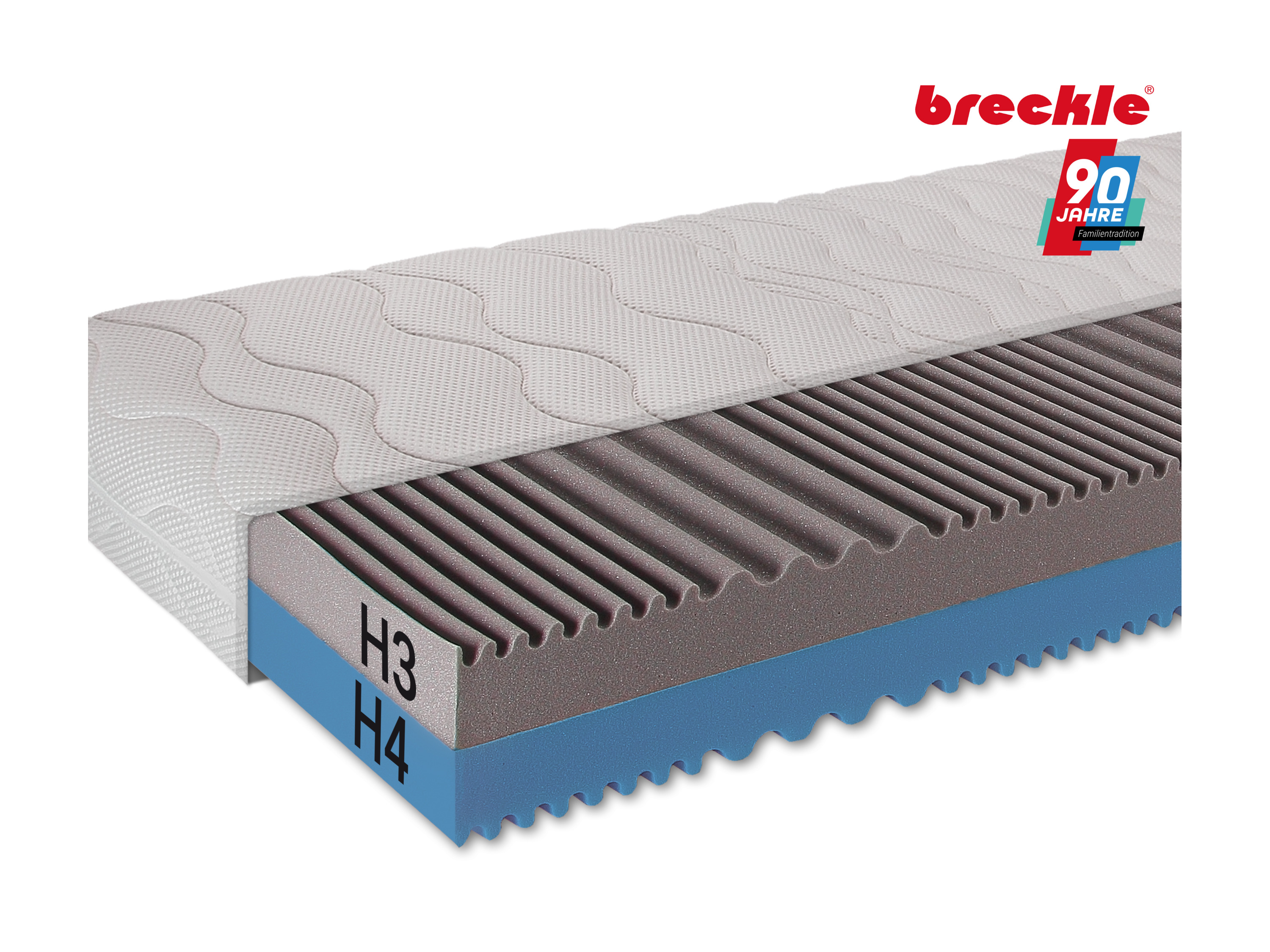 Thumbnail - Breckle 7-Zonen-Kaltschaum-Matratze Duo Plus (H3 / H4, 140 x 200 cm)