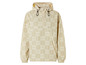 Eine beige Jacke mit Kapuze und Lidl-Logo.