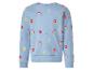 Blaues Sweatshirt mit Eis-, Donut- und Regenbogen-Print.