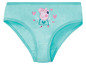 Türkisfarbene Unterhose mit Peppa Pig-Motiv.