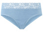 Hellblaue Unterhose mit Spitze.