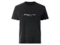 Schwarzes T-Shirt mit weißem Text 'STRENESSE BLUE' auf der Brust.