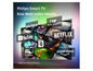 Philips Smart TV mit Apps wie Netflix, YouTube, Pluto TV und Prime Video.