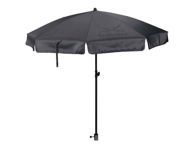 Schwarzer Sansibar Gartenparasol: Piraten-Design.