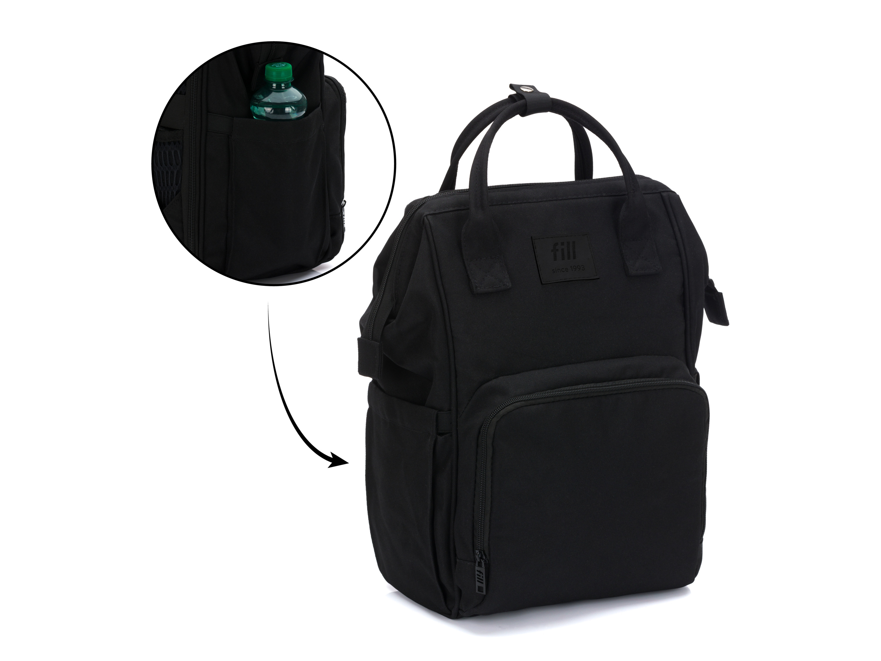 Thumbnail - Fillikid Wickelrucksack »Barcelona« (Schwarz)