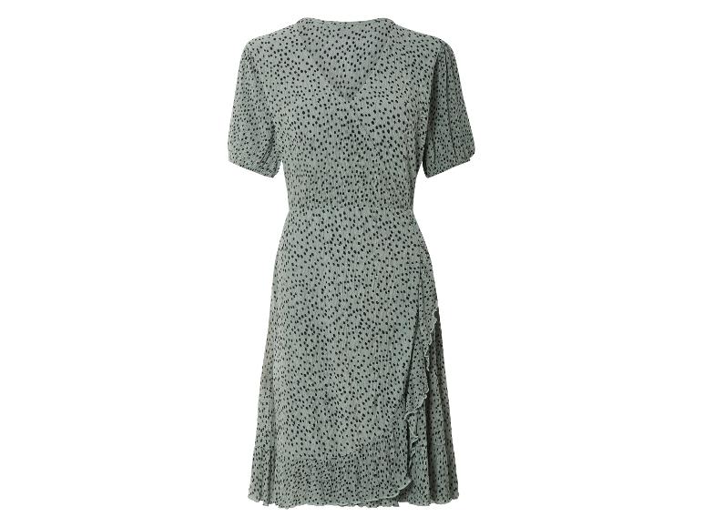 Wickelkleid mit Punkten, sommerlicher Stil.