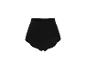 Schwarze High-Waist-Slips mit gerippter Textur.