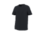 Schwarzes Herren-T-Shirt mit kurzen Ärmeln und Rundhalsausschnitt.