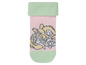 Rosa Socken mit Bugs Bunny und Daffy Duck.