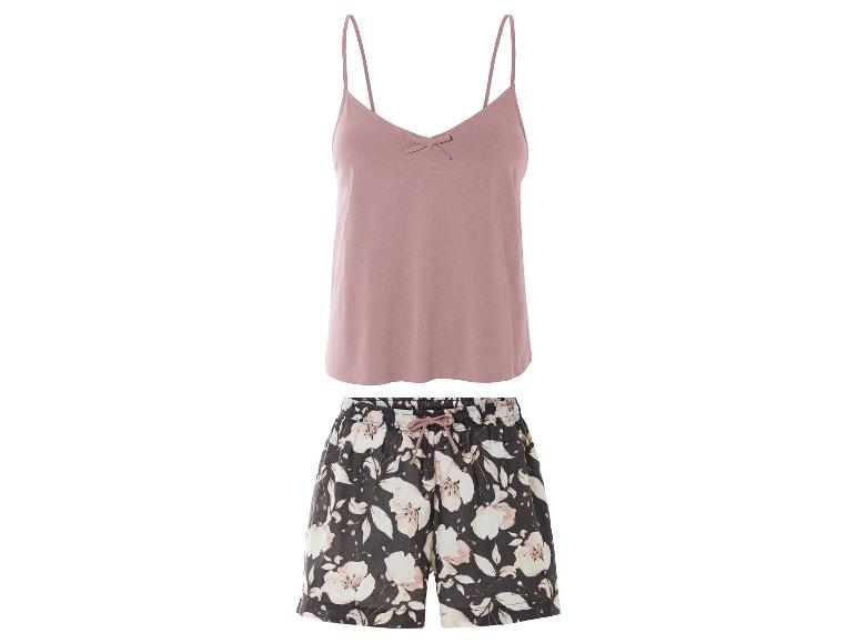 Rosa Top und Blumen-Shorts Pyjama.
