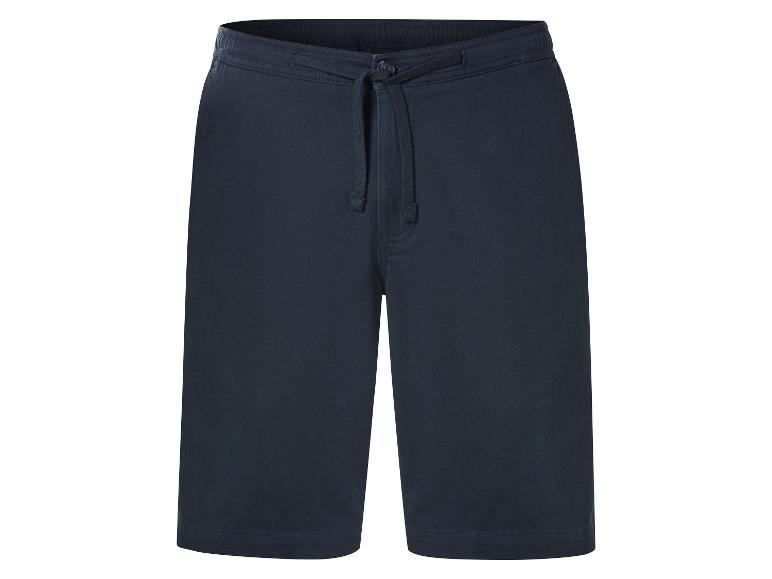 Dunkelblaue Freizeithose mit Kordelzug in der Taille.