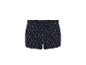 Dunkelblaue Herren-Boxershorts mit weißem Anker-Muster.