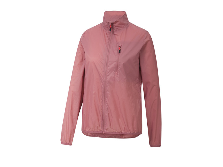 Eine rosafarbene Windjacke mit Reißverschluss
