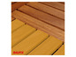 Holzterrassenplatten in zwei Farben, mit der Marke Baufix.