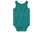 Ein dunkelgrüner Baby-Body.