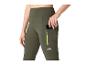 Khakifarbene Damen-Sportleggings mit Taschen und Telefon