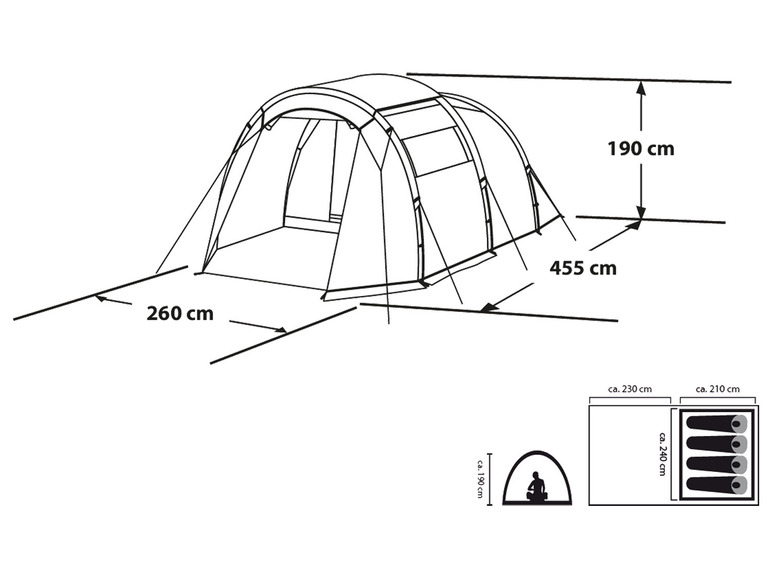Gehe zu Vollbildansicht: ROCKTRAIL® Campingzelt, für 4 Personen - Bild 4