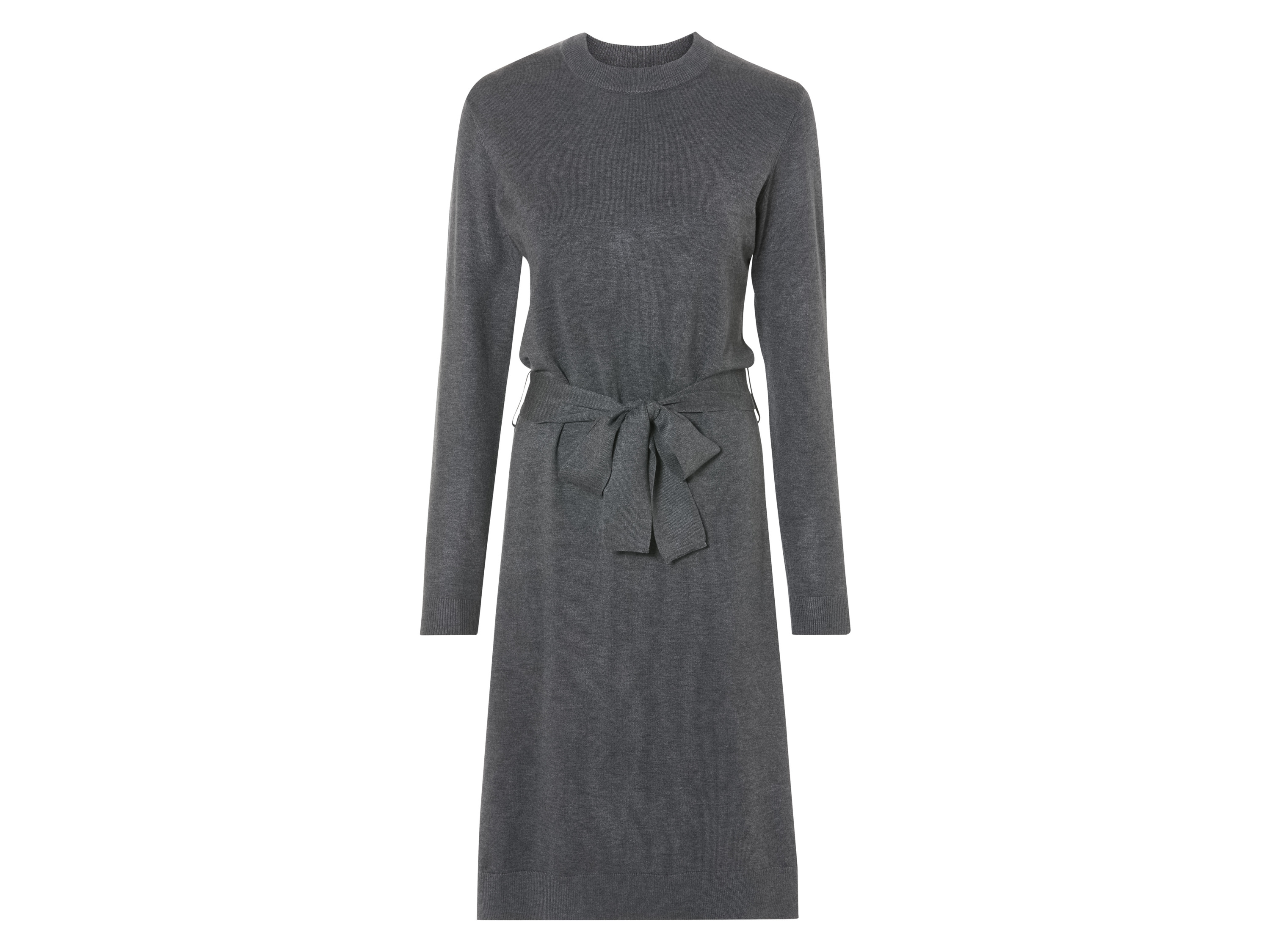 esmara® Damen Kleid (Grau, L(44/46))““ | Bündchen an Ärmel- und Saumabschluss, breites Bindeband in der Taille und Seitenschlitze Schnitt: – Ausschnitt: Rundhalsausschnitt Kragenform: – Ärmellänge: lang Länge: midi Material: Viskose Lenzing™ Ecovero Polyamid Pflegehinweis: waschen bei max. 30 °C Pflegeleicht nicht bleichen nicht im Wäschetrockner trocknen bügeln bis 110 °C Stufe 1. Kein Bügeln mit Dampf nicht trockenreinigen Größe: XS 32/34 – L 44/46 Meine Lidl-Größe – so einfach gehts Deine Größe findest du in der Lidl-Größentabelle . Oeko-Tex® Standard 100 Geprüft auf Schadstoffe Zertifizierungsnummer: 2014Ok0678 Aitex Standard 100 by Oeko-Tex® ist die weltweit bekannteste, unabhängige Zertifizierung schadstoffgeprüfter Textil- und Lederprodukte aller Art – vom Garn und den Stoffen bis hin zum gebrauchsfertigen Artikel. Das Label bestätigt