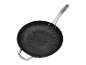 GSW Bratpfanne Robusta, Draufsicht auf eine schwarze Pfanne mit silbernem Griff.