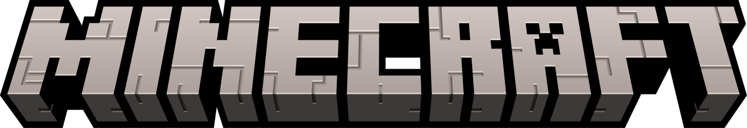 Logo mit dem Text „MINECRAFT“ im Blockstil.