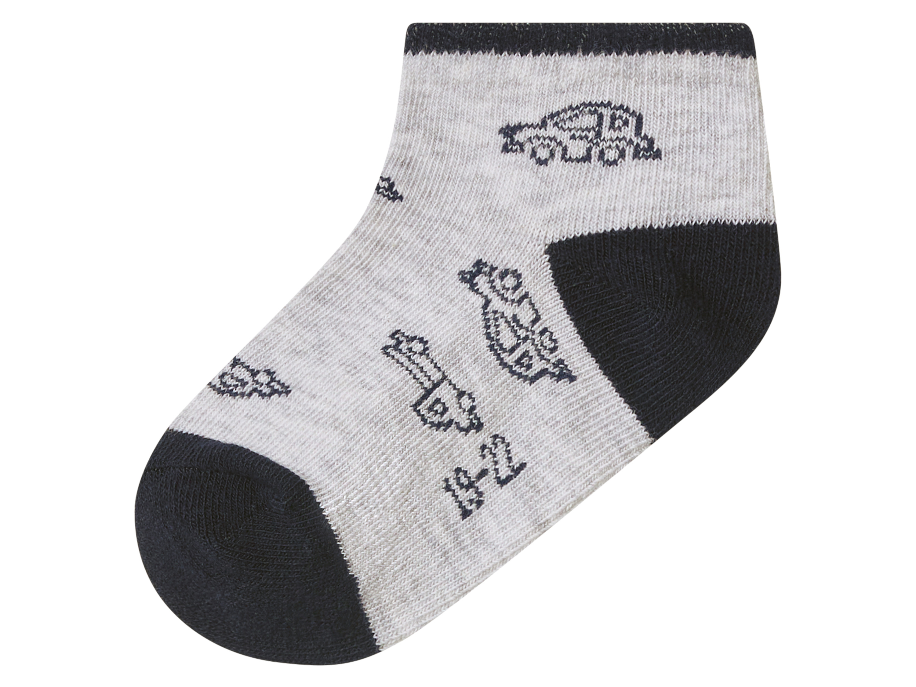 LUPILU® Kleinkinder Sneakersocken 2 Paar (Autos/grau/navy, 23/26) – Bild 2 von 3