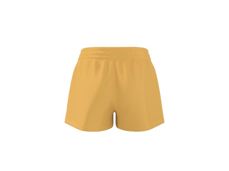 Gelbe Sportshorts mit elastischem Bund.
