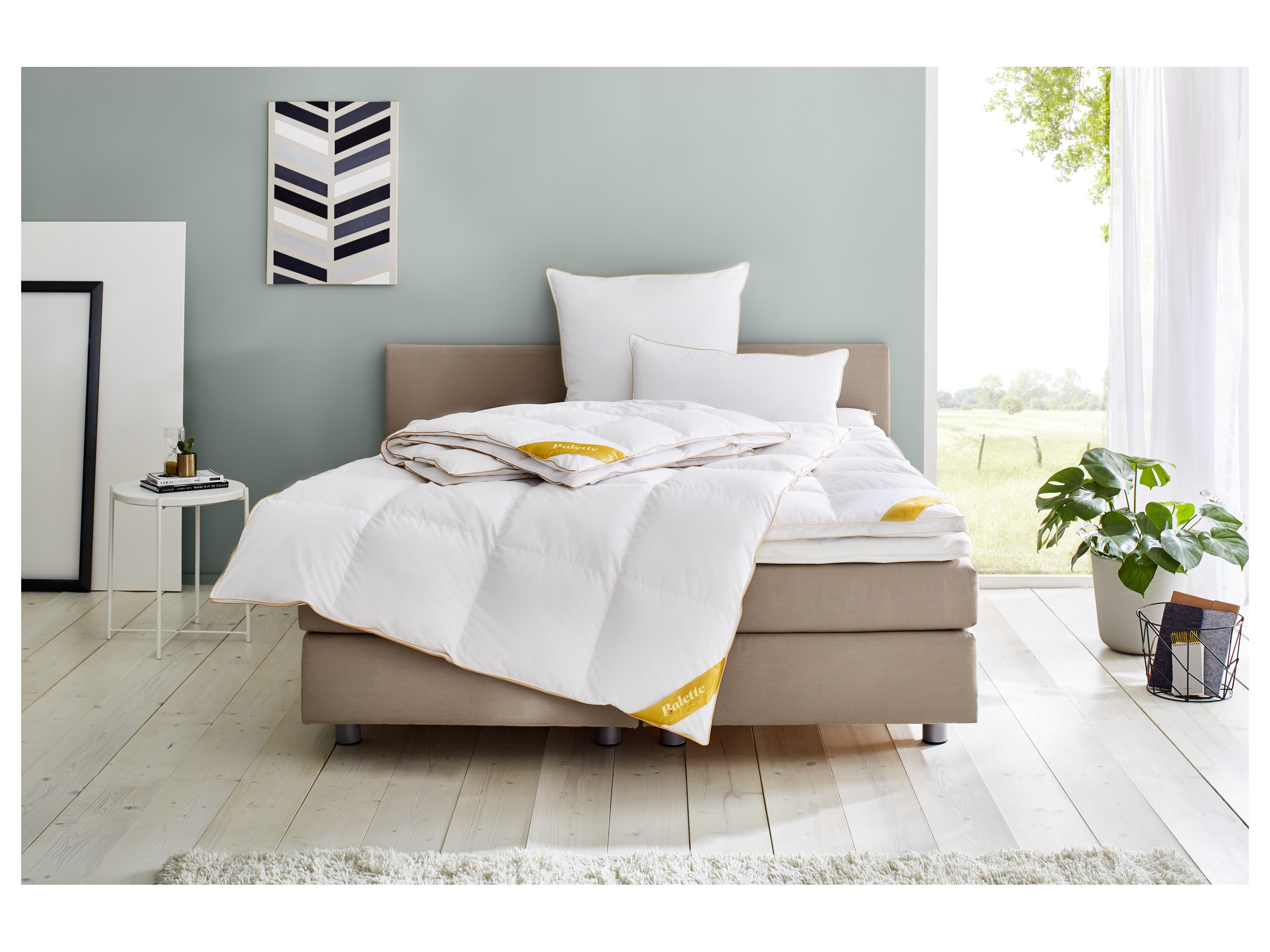 Thumbnail - Balette deLuxe Gänsefeder/Daunen Kopfkissen Gold-Edition (80 x 40 cm)