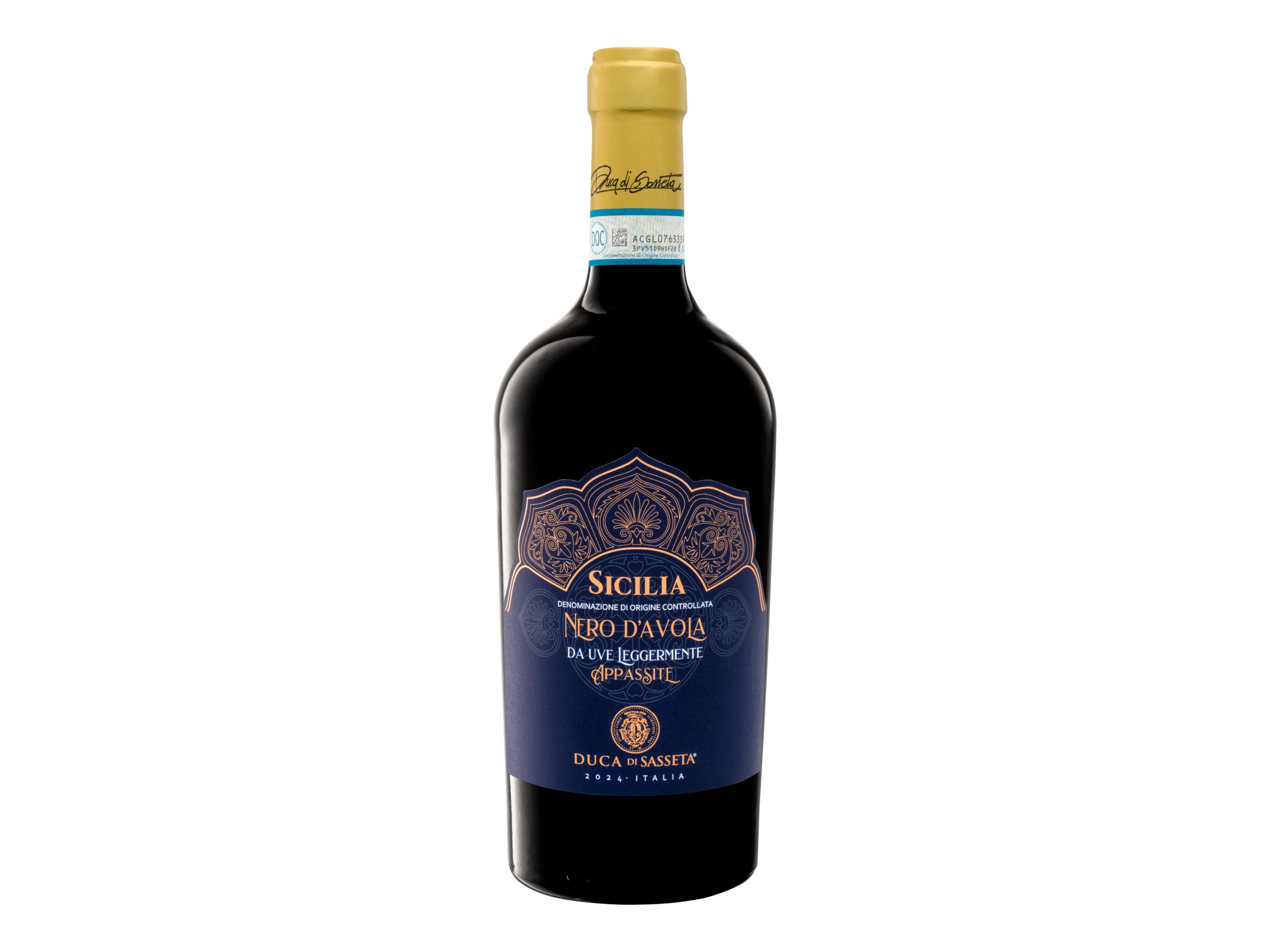 Duca di Sasseta Da Uve Leggermente Appasite Nero d´Avola Sicilia DOC halbtrocken, Rotwein 2024 | 08009307016891