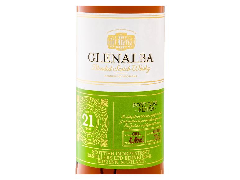 Eine Flasche 21 Jahre alten Blended Scotch Whisky mit Portweinfass-Finish.