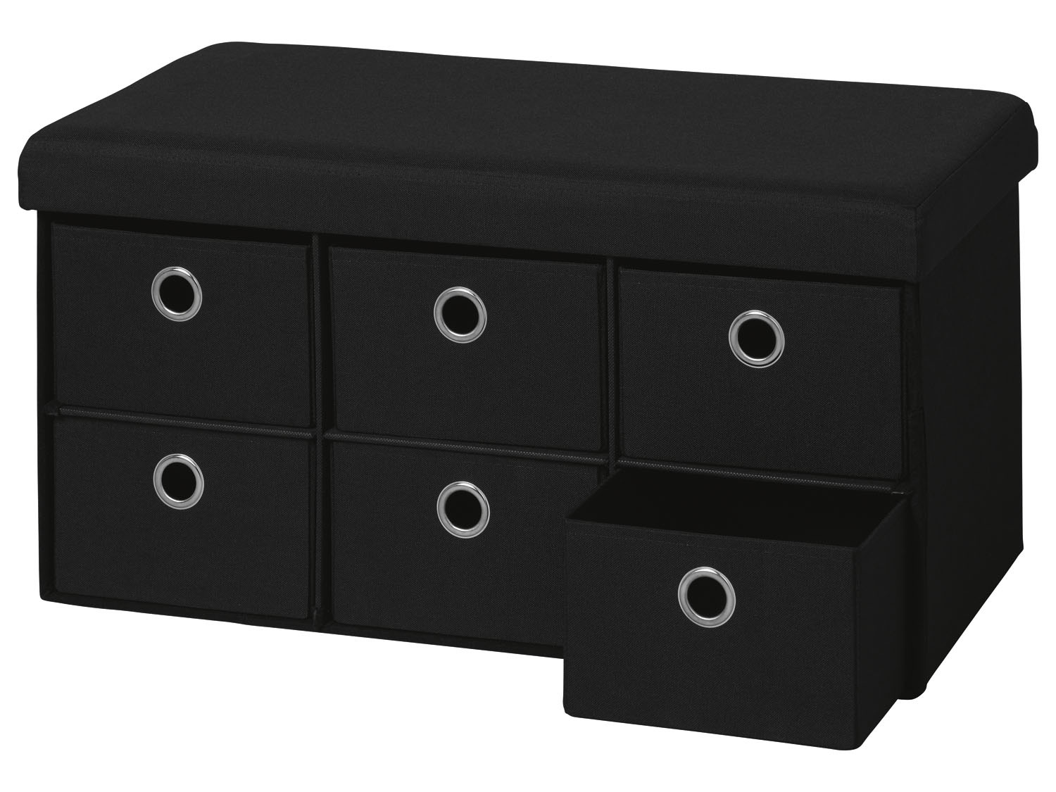 LIVARNO home Sitzbank faltbar mit 6 Fächern (Schwarz) | 04055334624176