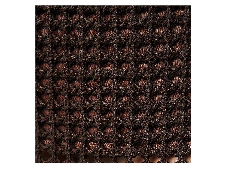 Detail eines braunen Stoffes mit Gittermuster.