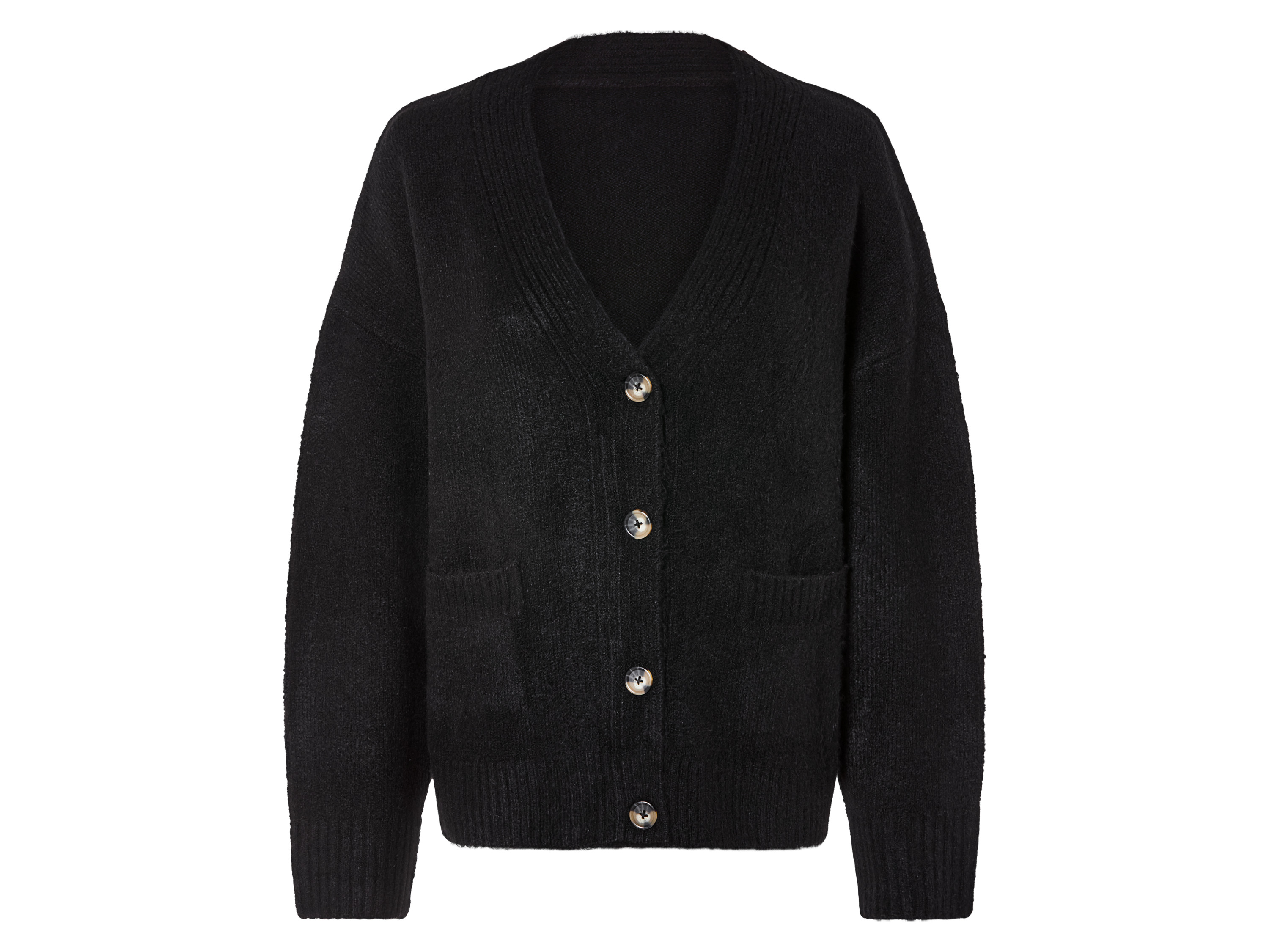 esmara® Damen Cardigan (Schwarz, L(44/46))““ | schwarz Muster: Strick-Muster Detail: weiche Strickqualität