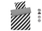 Bettwäsche in schwarz-weiß gestreiftem Design mit Kissenbezug.