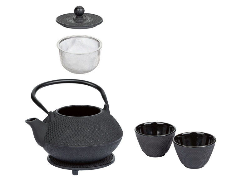 Gehe zu Vollbildansicht: ERNESTO Gusseisen-Tee-Set, 4-teilig, mit herausnehmbarem Teefilter - Bild 2