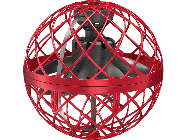 Roter fliegender Ball mit internem Propeller