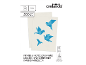 Packung mit 500 Blatt A4 75 g/m² Drucker- und Kopierpapier, mit blauen Origami-Vögeln.