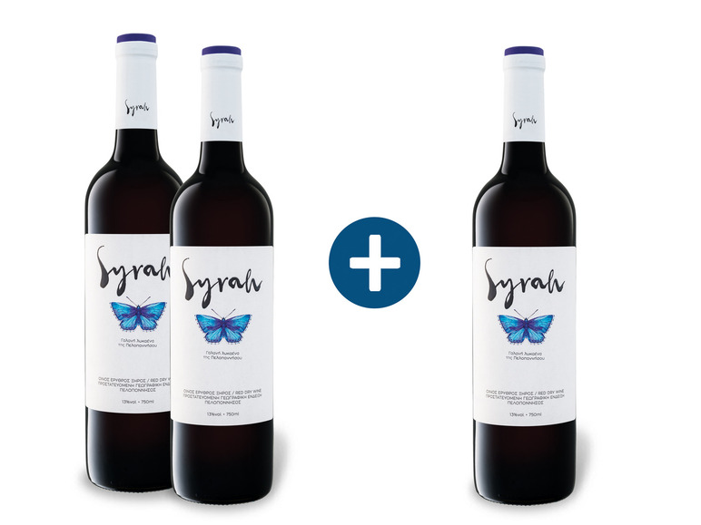 2+1 Paket Syrah Peloponnes PGE trocken, Rotwein