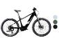 Schwarzes E-Bike mit grünen und weißen Akzenten, das Farboptionen zeigt.