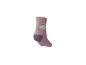 Rosa Socke mit Einhorn und weißen Streifen.